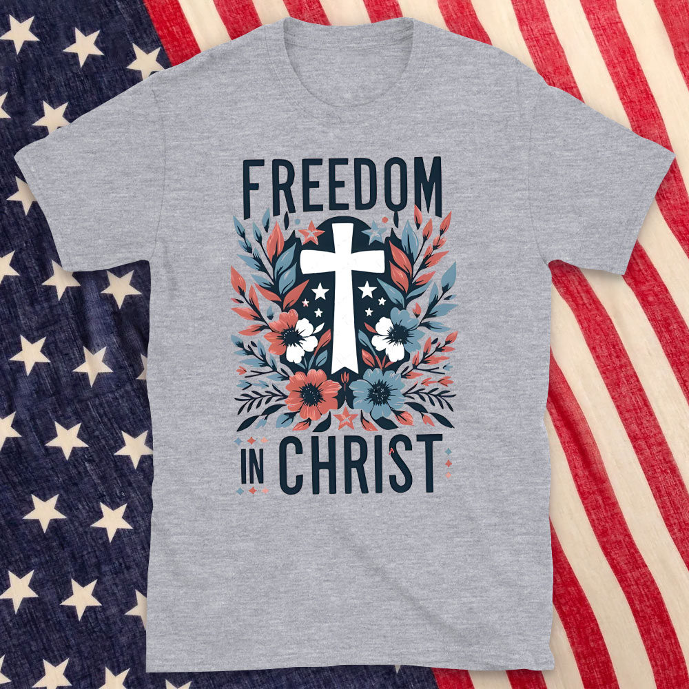 Freedom In Christ Christian Washed T-Shirt