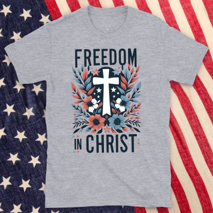 Freedom In Christ Christian Washed T-Shirt