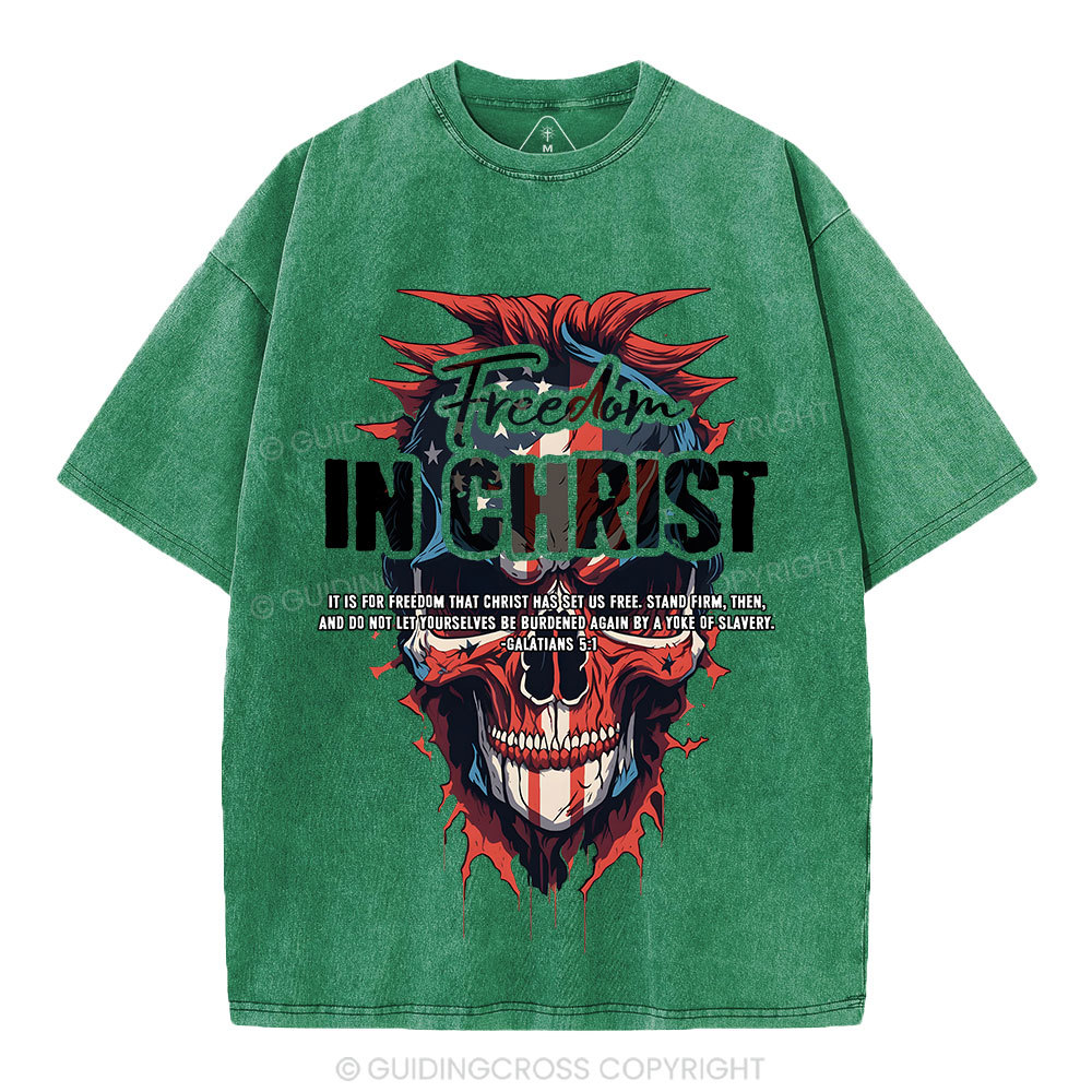Freedom In Christ Christian Washed T-Shirt