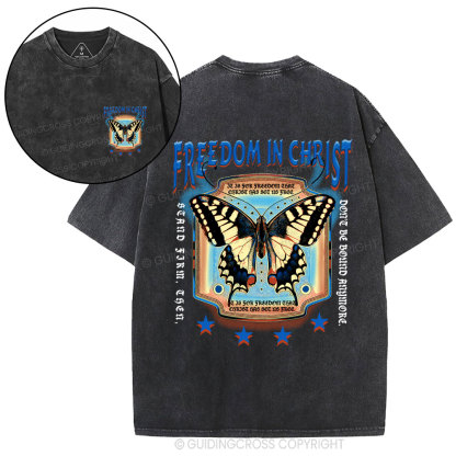 Freedom In Christ Christian Washed T-Shirt