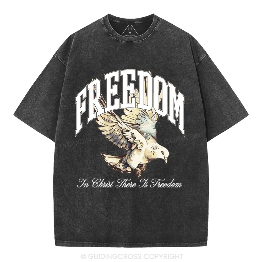 Freedom In Christ Christian Washed T-Shirt