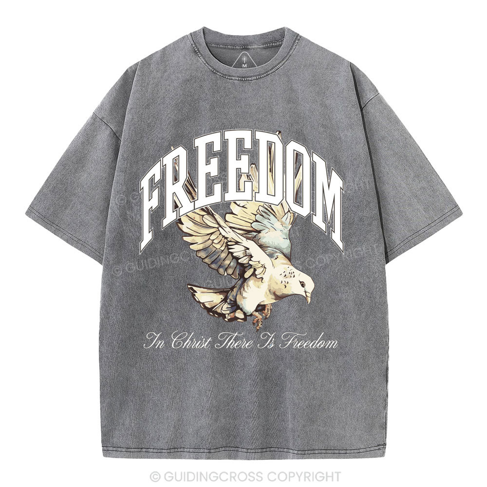 Freedom In Christ Christian Washed T-Shirt