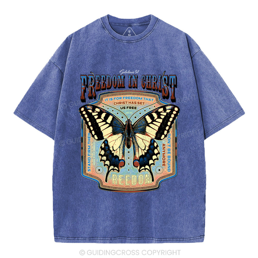 Freedom In Christ Christian Washed T-Shirt