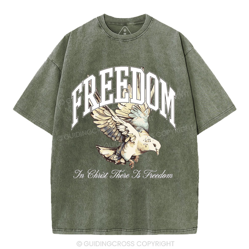 Freedom In Christ Christian Washed T-Shirt