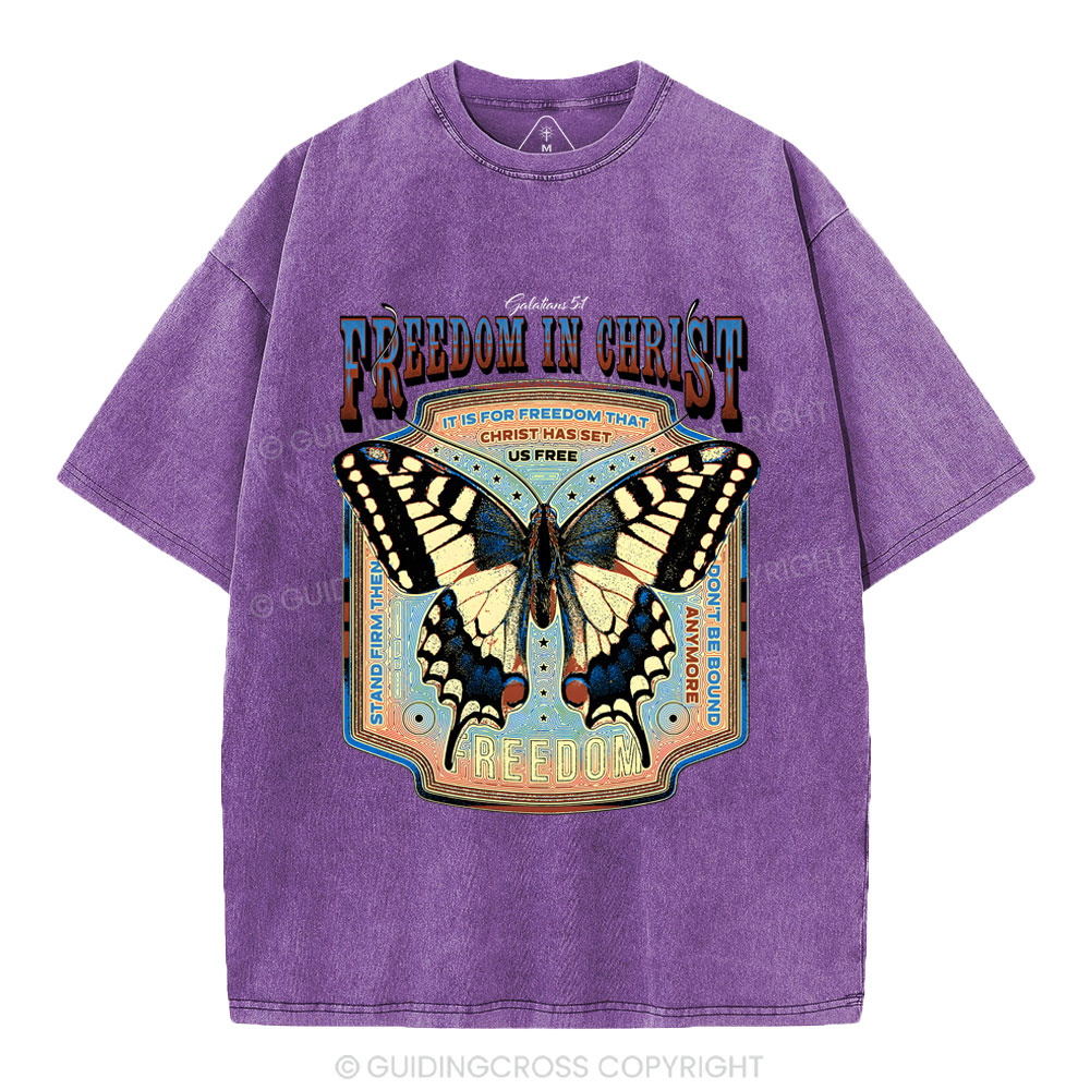 Freedom In Christ Christian Washed T-Shirt