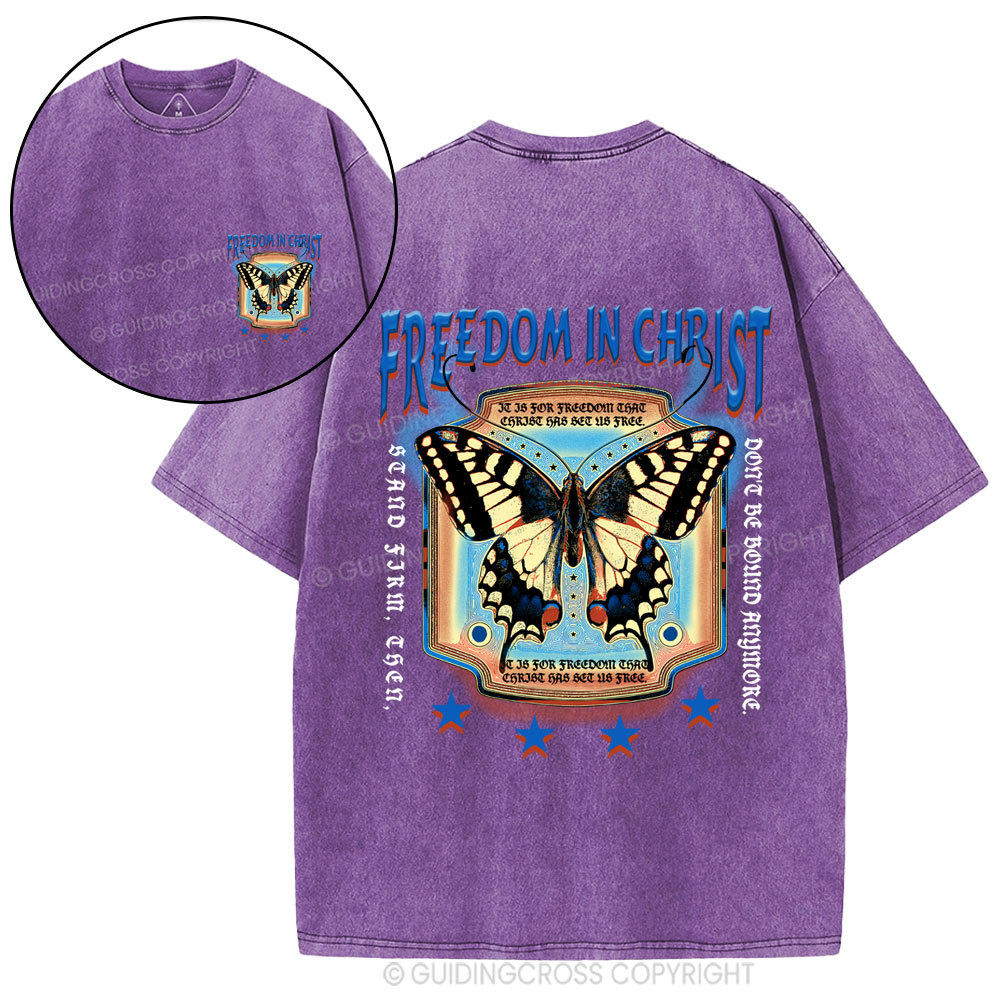 Freedom In Christ Christian Washed T-Shirt
