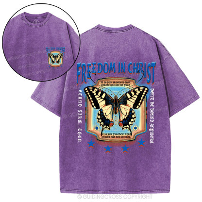 Freedom In Christ Christian Washed T-Shirt