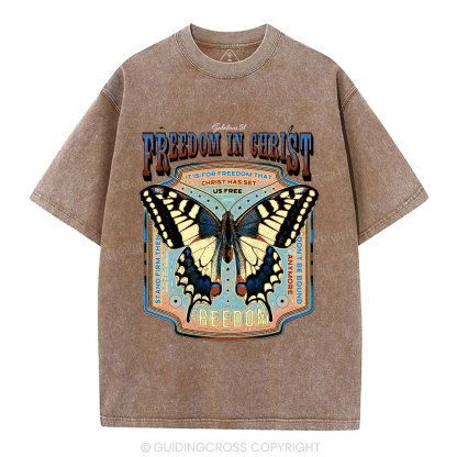 Freedom In Christ Christian Washed T-Shirt
