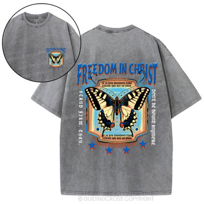 Freedom In Christ Christian Washed T-Shirt
