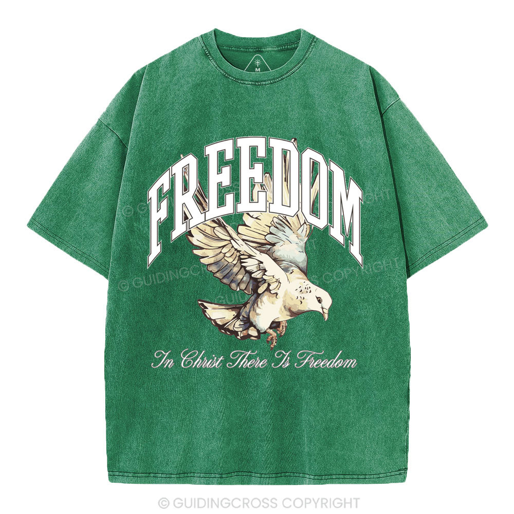 Freedom In Christ Christian Washed T-Shirt