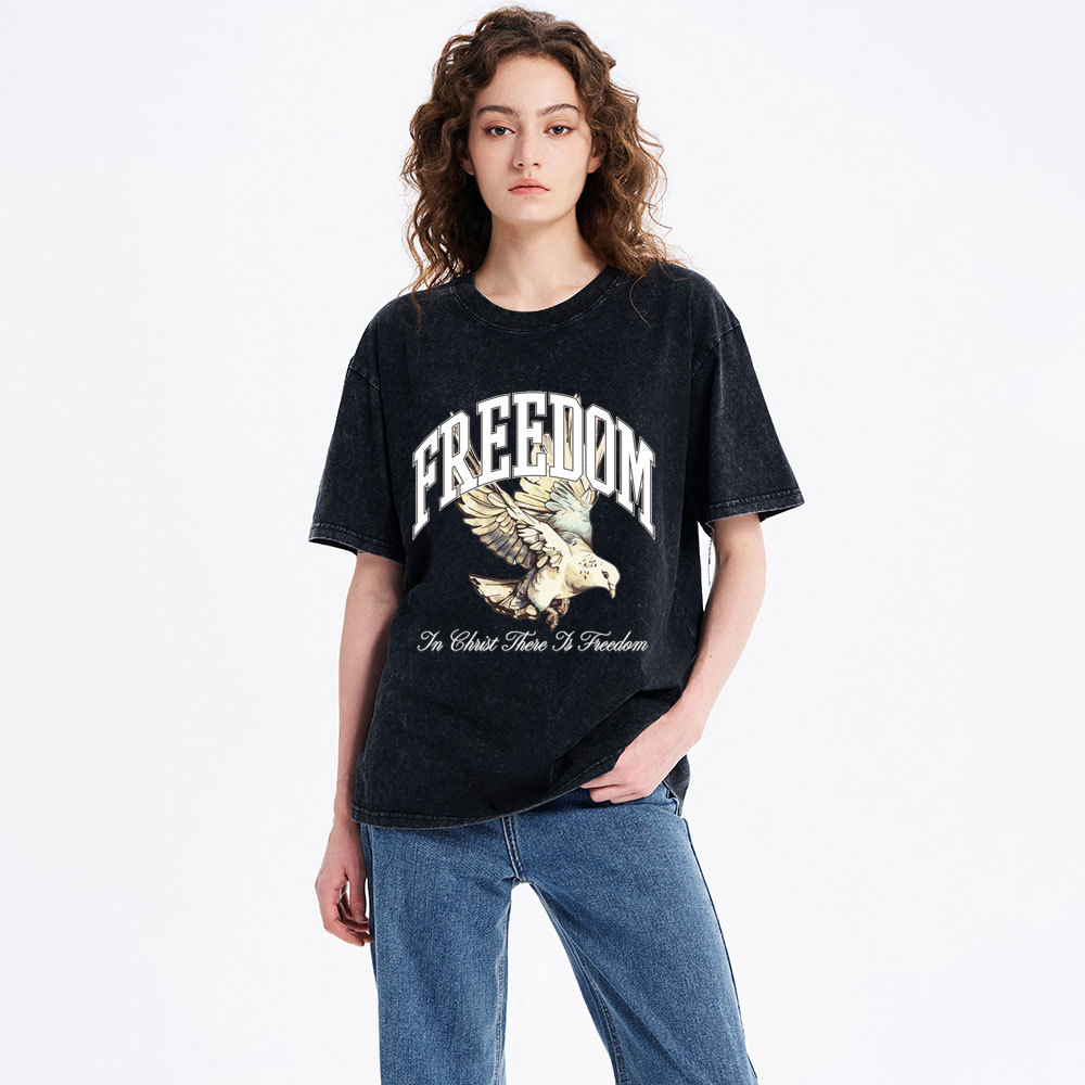 Freedom In Christ Christian Washed T-Shirt