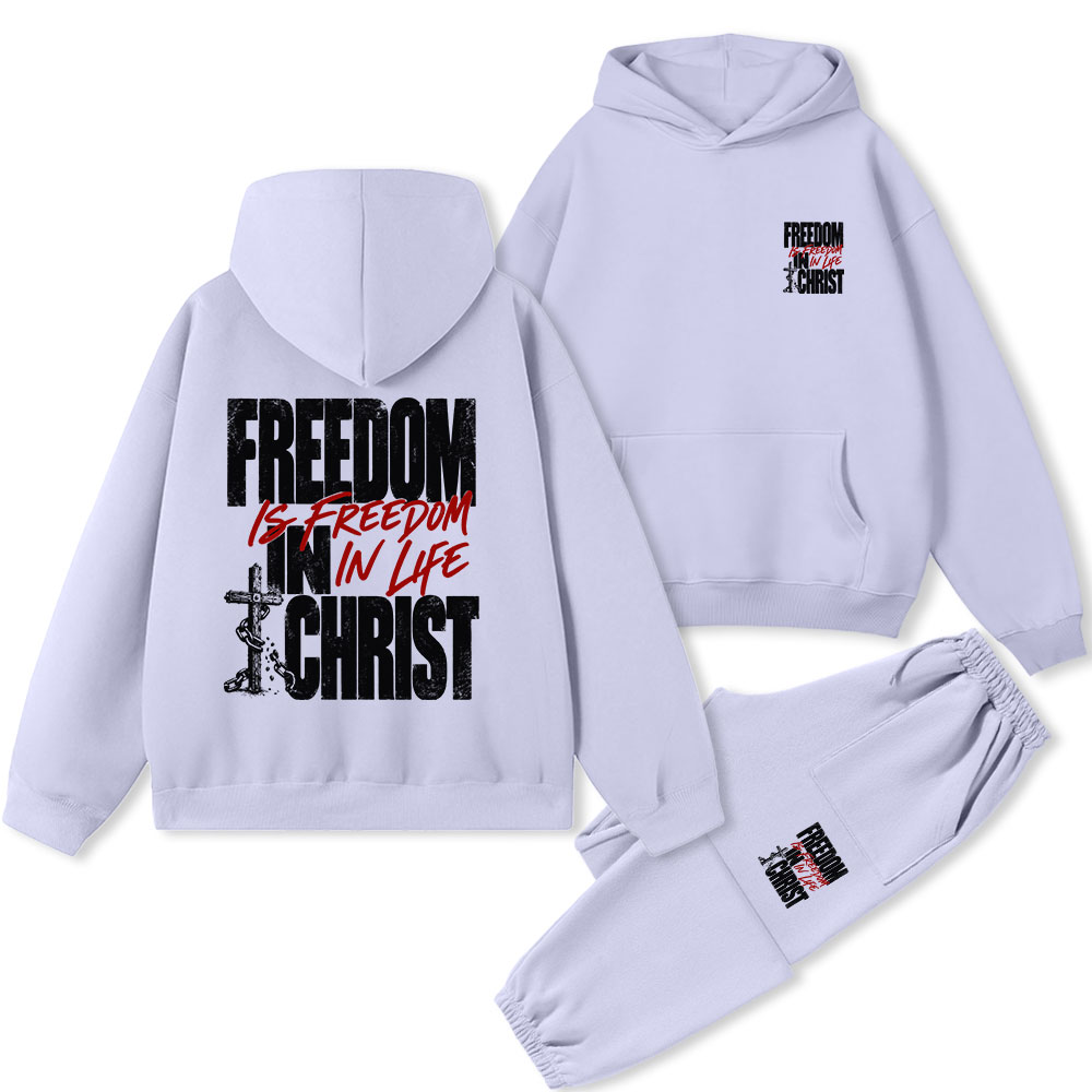 Freedom In Christ Premium Fleece Hoodie Set