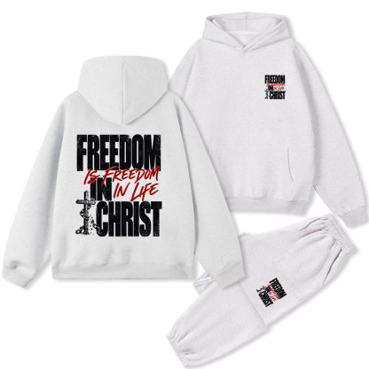Freedom In Christ Premium Fleece Hoodie Set