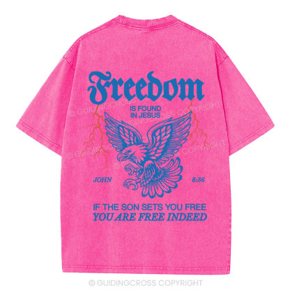 Freedom Is Found In Jesus Christian Washed T-Shirt