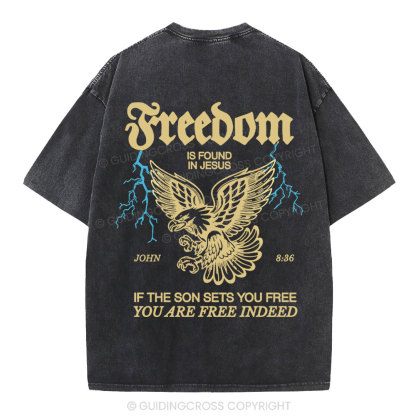 Freedom Is Found In Jesus Christian Washed T-Shirt