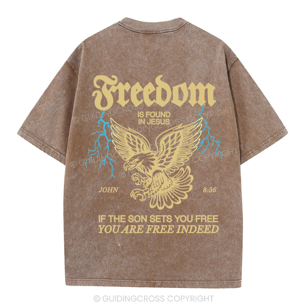 Freedom Is Found In Jesus Christian Washed T-Shirt