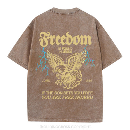 Freedom Is Found In Jesus Christian Washed T-Shirt