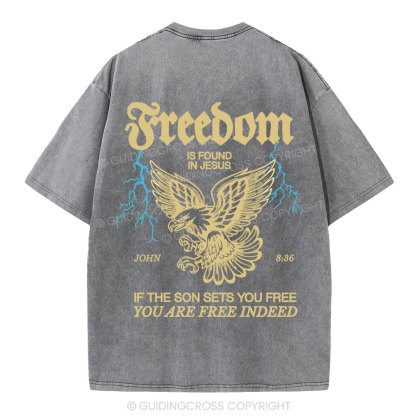 Freedom Is Found In Jesus Christian Washed T-Shirt