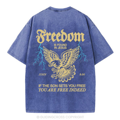Freedom Is Found In Jesus Christian Washed T-Shirt