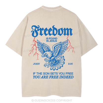 Freedom Is Found In Jesus Christian Washed T-Shirt