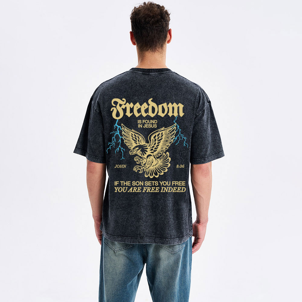 Freedom Is Found In Jesus Christian Washed T-Shirt