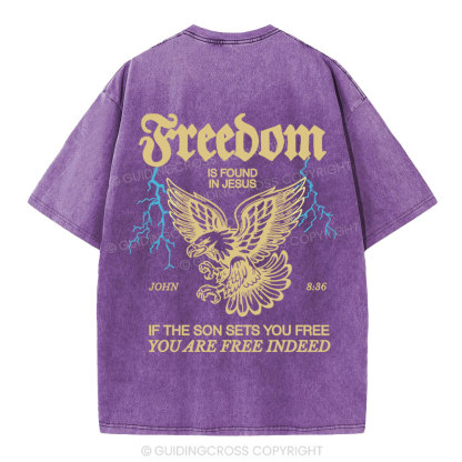 Freedom Is Found In Jesus Christian Washed T-Shirt