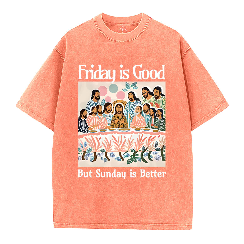 Friday Is Good Christian Washed T-Shirt