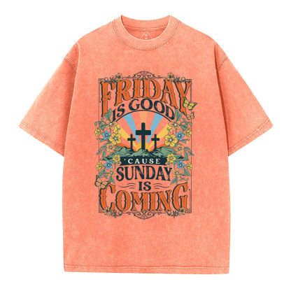 Friday Is Good Chrsitian Washed T-Shirt