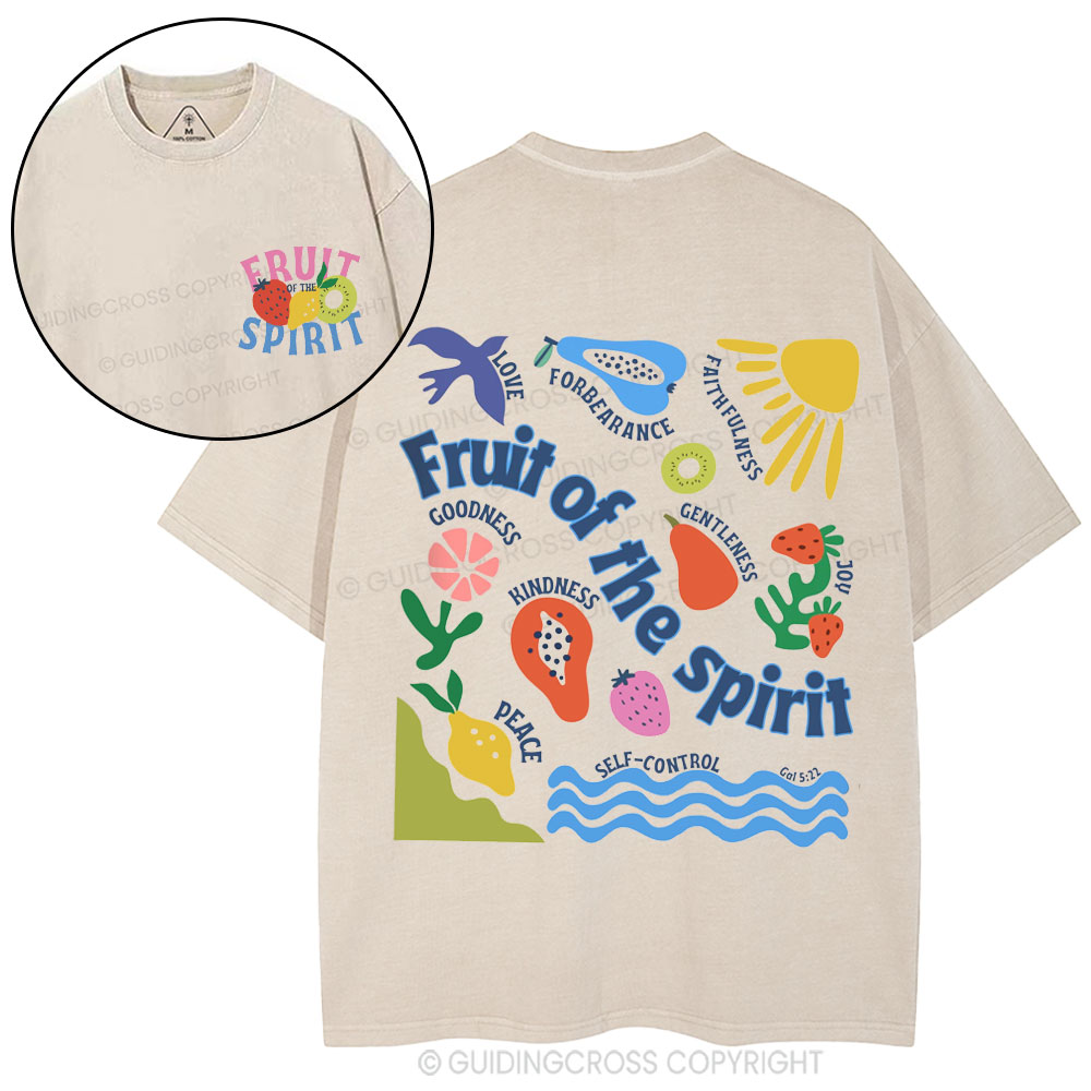 Friut Of Spirit Christian Washed T-Shirt