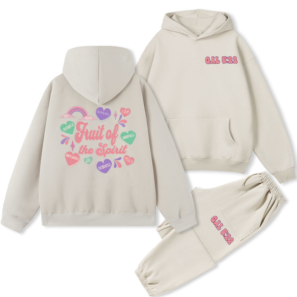 Friut Of The Spirit Christian Fleece Hoodie Set