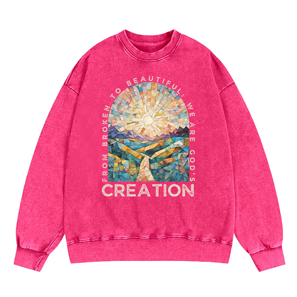 From Broken To Beautiful Christian Washed Sweatshirt