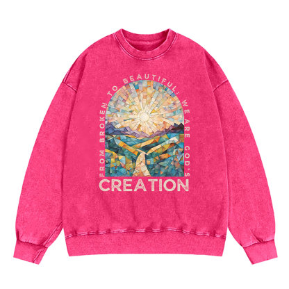 From Broken To Beautiful Christian Washed Sweatshirt