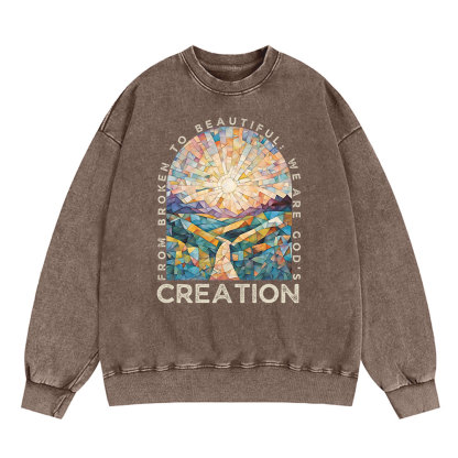 From Broken To Beautiful Christian Washed Sweatshirt