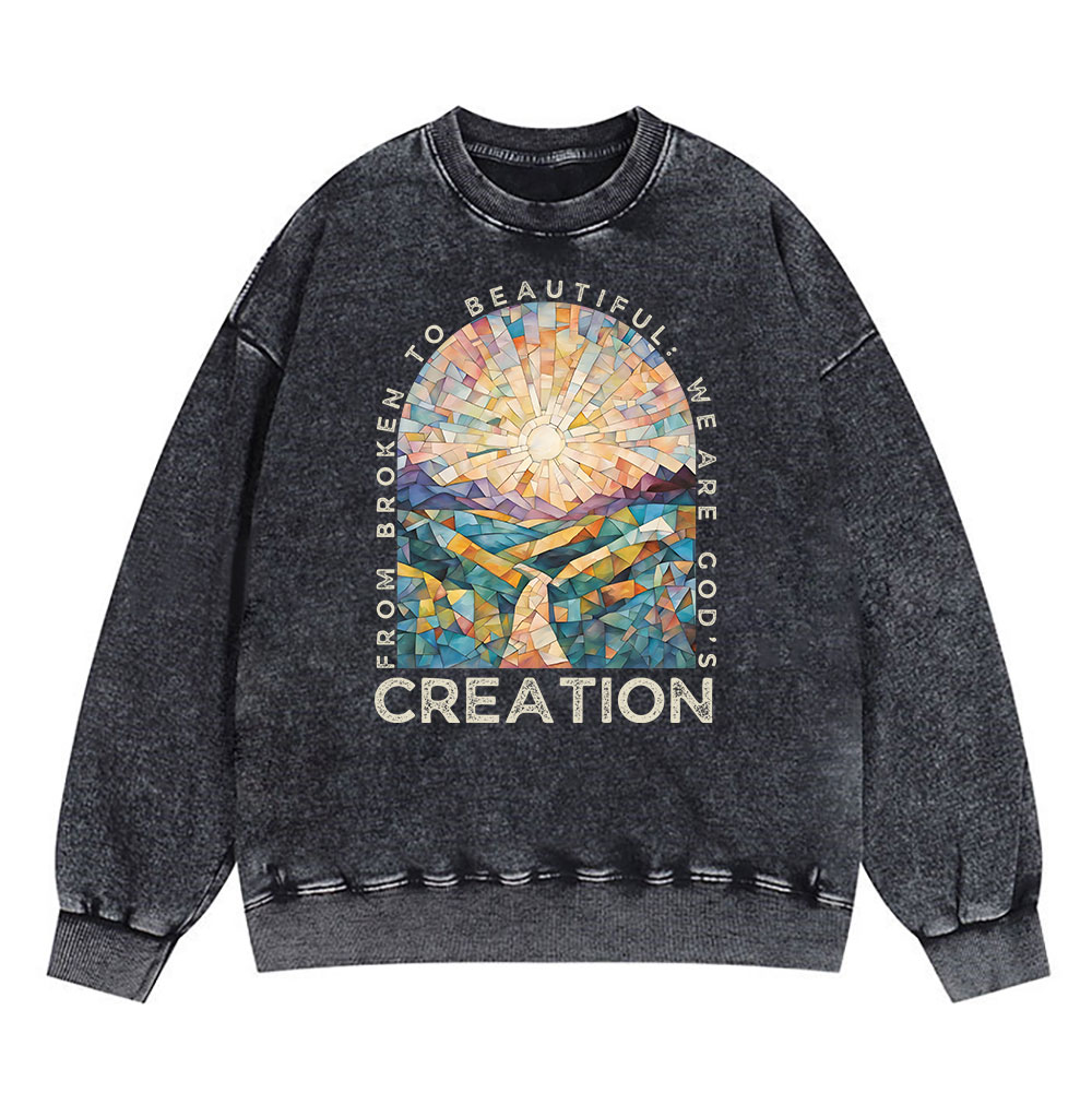 From Broken To Beautiful Christian Washed Sweatshirt