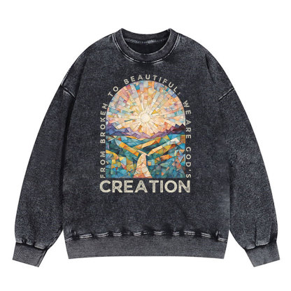 From Broken To Beautiful Christian Washed Sweatshirt