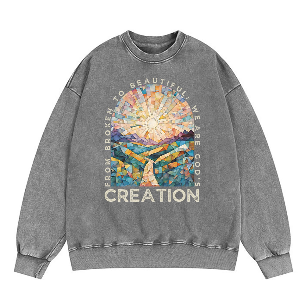 From Broken To Beautiful Christian Washed Sweatshirt