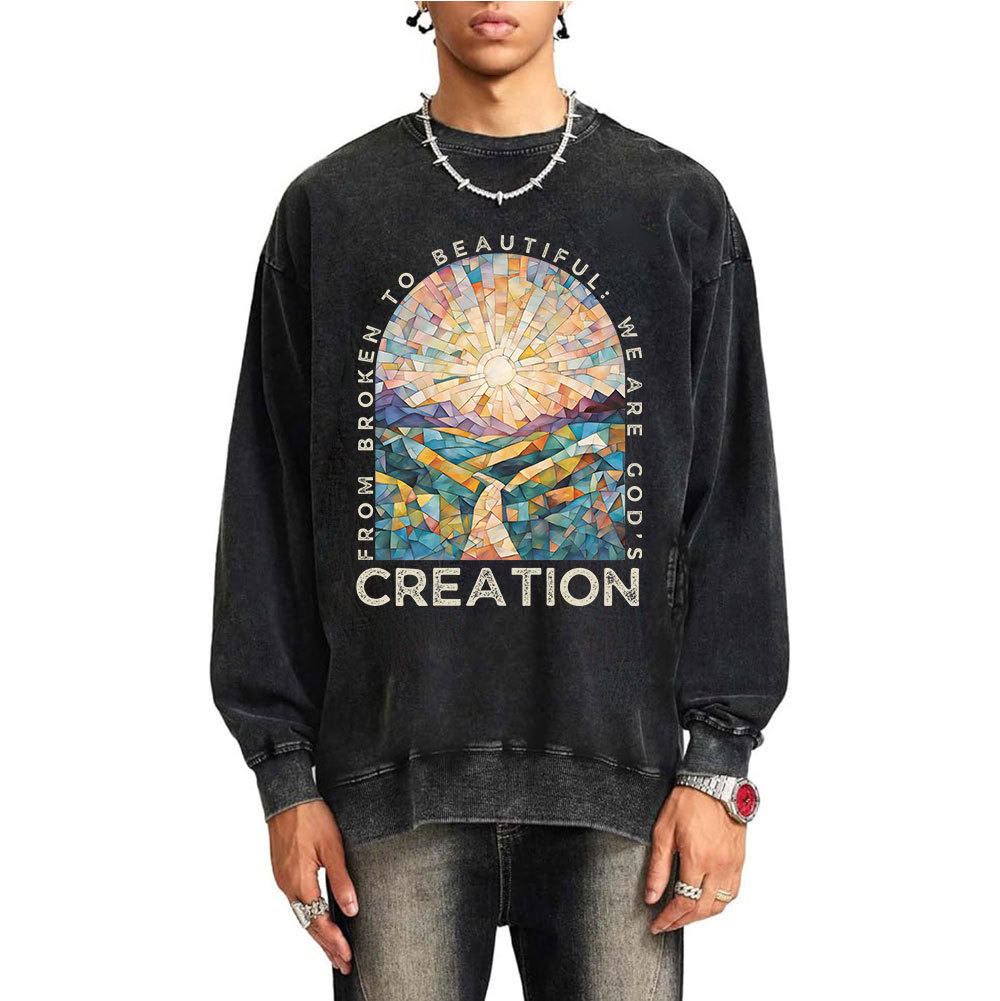From Broken To Beautiful Christian Washed Sweatshirt