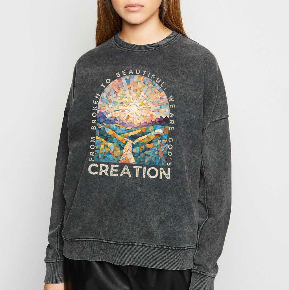 From Broken To Beautiful Christian Washed Sweatshirt