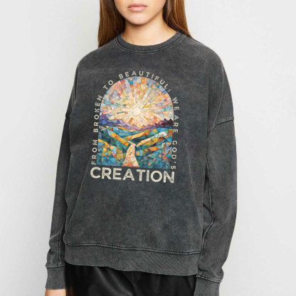 From Broken To Beautiful Christian Washed Sweatshirt