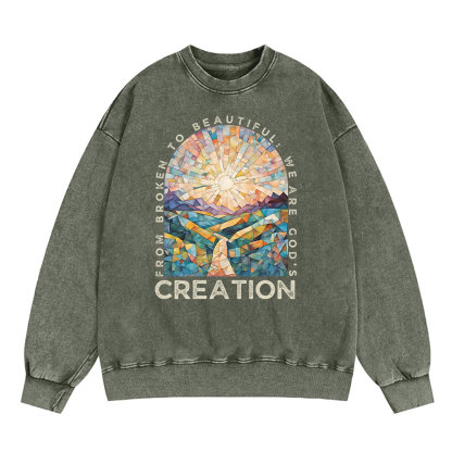 From Broken To Beautiful Christian Washed Sweatshirt