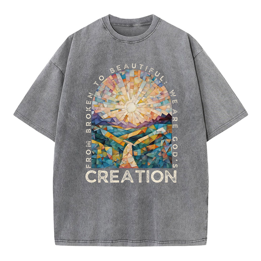 From Broken To Beautiful Christian Washed T-Shirt