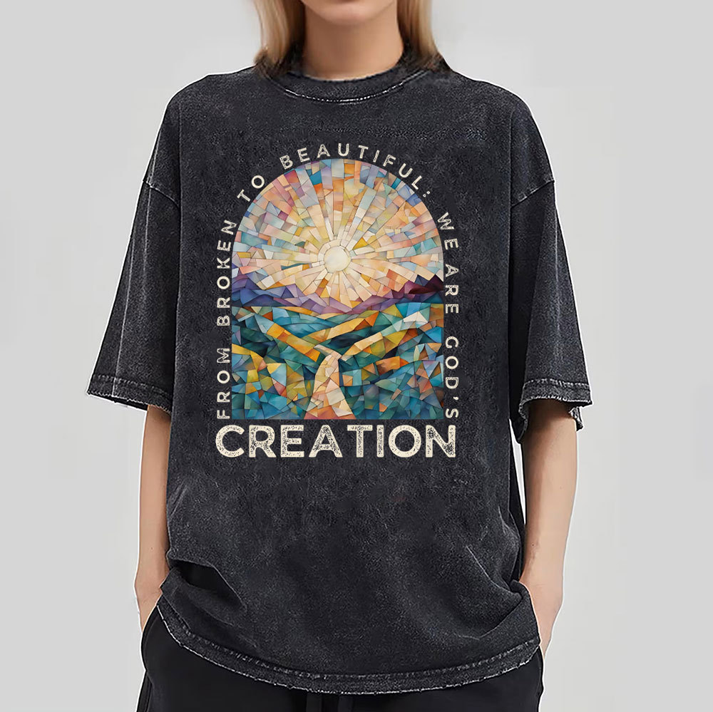 From Broken To Beautiful Christian Washed T-Shirt