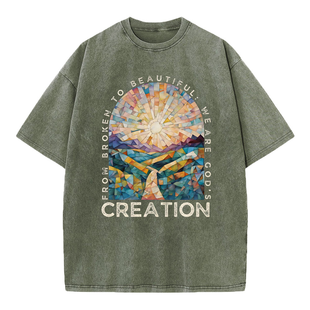 From Broken To Beautiful Christian Washed T-Shirt