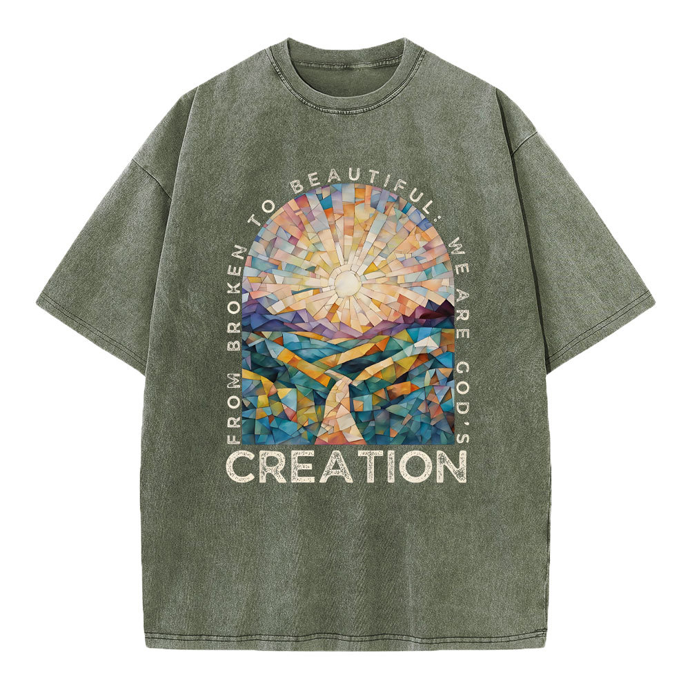 From Broken To Beautiful Christian Washed T-Shirt
