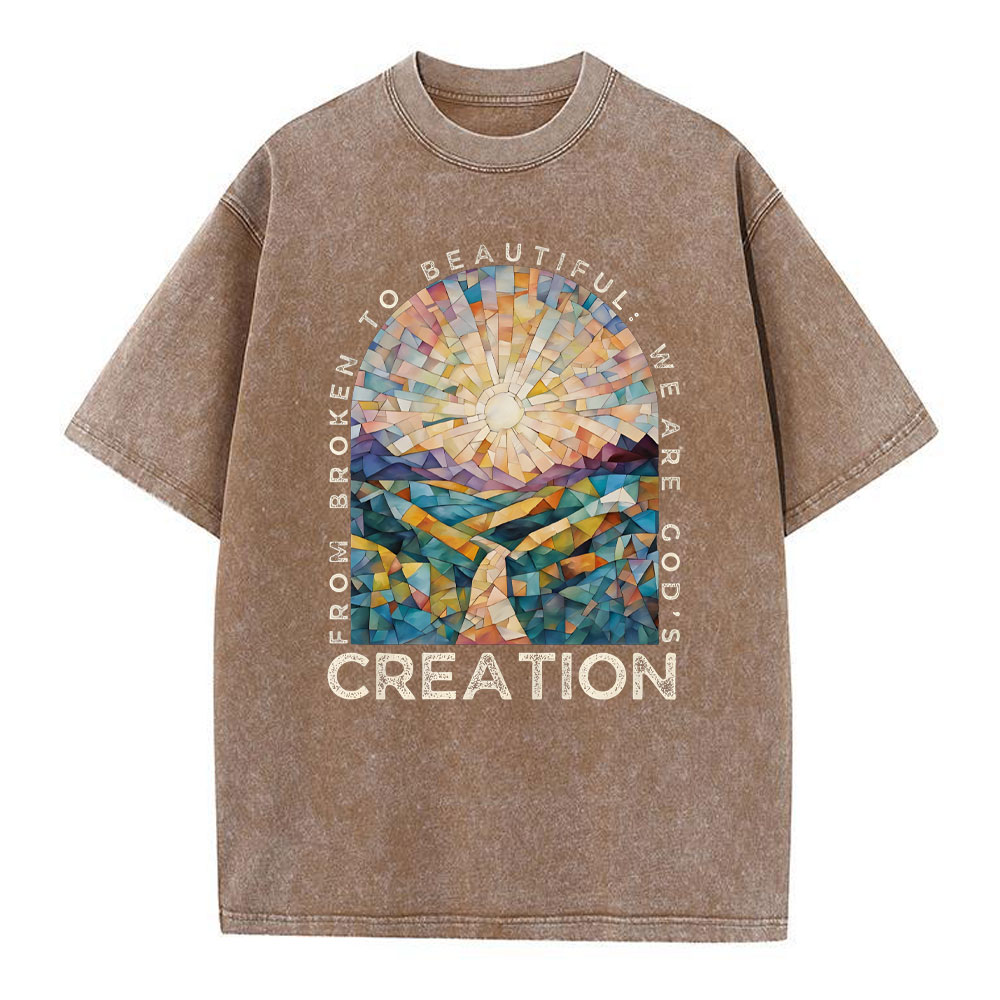 From Broken To Beautiful Christian Washed T-Shirt
