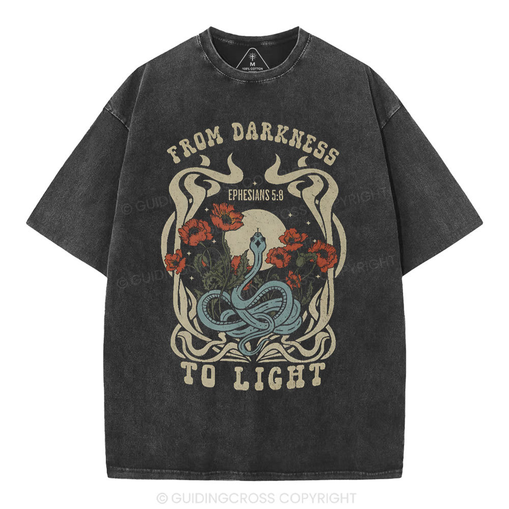 From Darness To Light Christian Washed T-Shirt