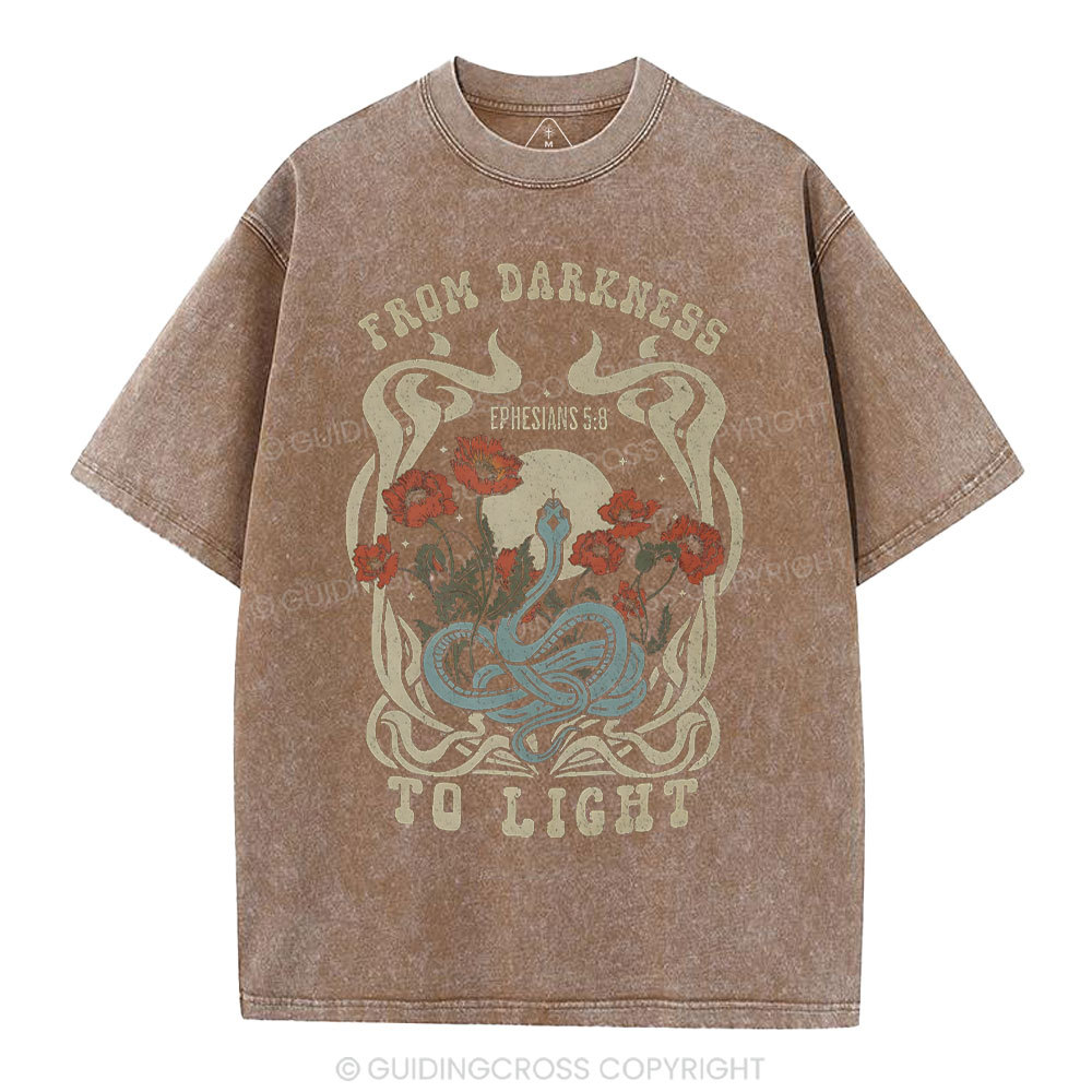 From Darness To Light Christian Washed T-Shirt