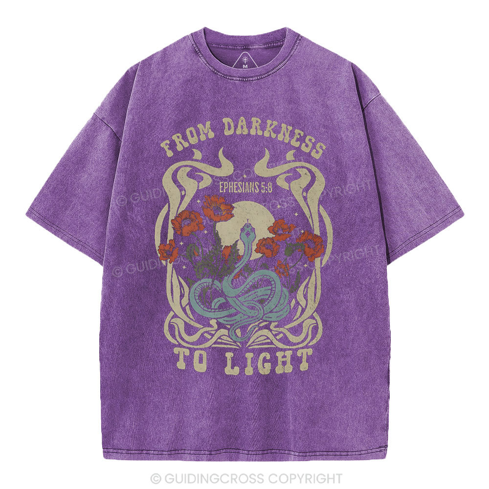 From Darness To Light Christian Washed T-Shirt