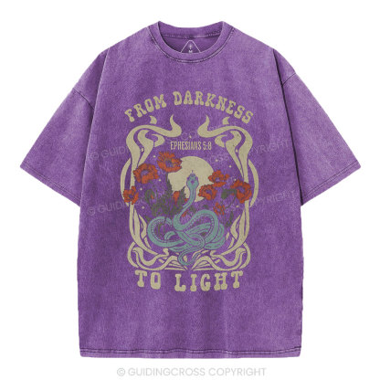 From Darness To Light Christian Washed T-Shirt