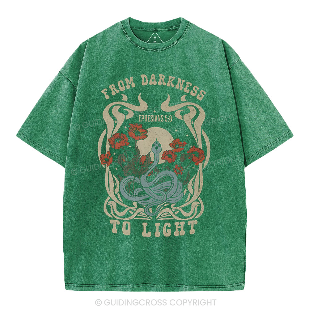 From Darness To Light Christian Washed T-Shirt